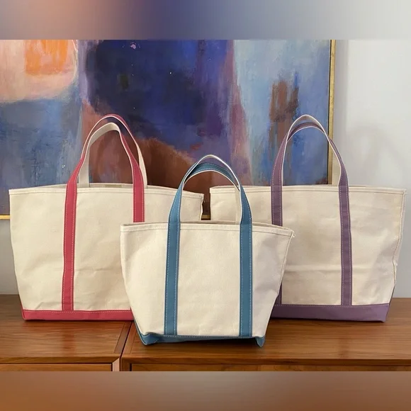 LL Bean Heavy Canvas Large Tote Bag in Vintage Rose / Pink - Picture 8 of 9